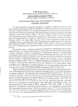Ендольцева Е. Ю., Дорофей (Дбар), архим. Алтарная преграда из церкви в Дранде: новые данные