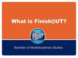 What is Finish@UT?
Bachelor of Multidisciplinary Studies
 
