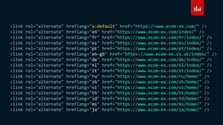 <link rel="alternate" hreflang="x-default" href="https://www.ecom-ex.com/" />
<link rel="alternate" hreflang="en" href="https://www.ecom-ex.com/index/" />
<link rel="alternate" hreflang="fr" href="https://www.ecom-ex.com/fr/index/" />
<link rel="alternate" hreflang="es" href="https://www.ecom-ex.com/es/index/" />
<link rel="alternate" hreflang="pt" href="https://www.ecom-ex.com/pt/index/" />
<link rel="alternate" hreflang="en-gb" href="https://www.ecom-ex.co.uk/index/" />
<link rel="alternate" hreflang="de" href="https://www.ecom-ex.com/de/index/" />
<link rel="alternate" hreflang="nl" href="https://www.ecom-ex.com/nl/index/" />
<link rel="alternate" hreflang="it" href="https://www.ecom-ex.com/it/index/" />
<link rel="alternate" hreflang="ru" href="https://www.ecom-ex.com/ru/home/" />
<link rel="alternate" hreflang="zh" href="https://www.ecom-ex.com/zh/home/" />
<link rel="alternate" hreflang="vi" href="https://www.ecom-ex.com/vi/home/" />
<link rel="alternate" hreflang="th" href="https://www.ecom-ex.com/th/home/" />
<link rel="alternate" hreflang="id" href="https://www.ecom-ex.com/id/home/" />
<link rel="alternate" hreflang="ms" href="https://www.ecom-ex.com/ms/home/" />
<link rel="alternate" hreflang="ja" href="https://www.ecom-ex.com/ja/home/" />
 
