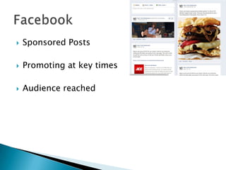    Sponsored Posts

   Promoting at key times

   Audience reached
 