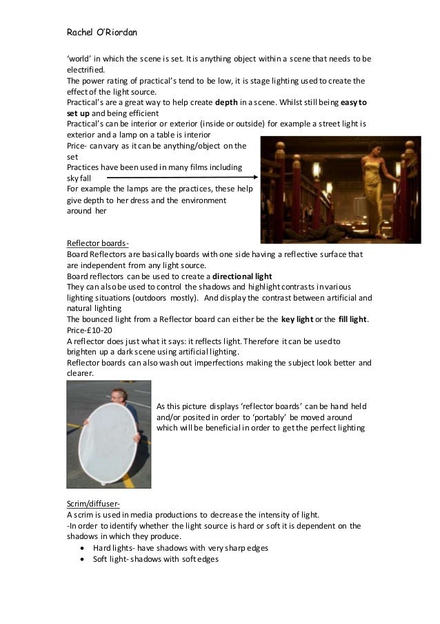 Finished lighting essay