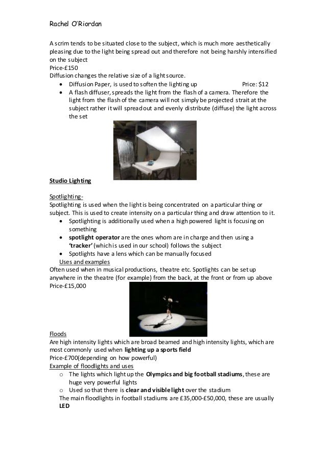 Finished lighting essay