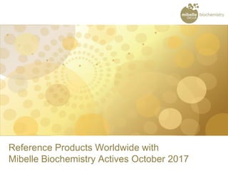 Reference Products Worldwide with
Mibelle Biochemistry Actives October 2017
 
