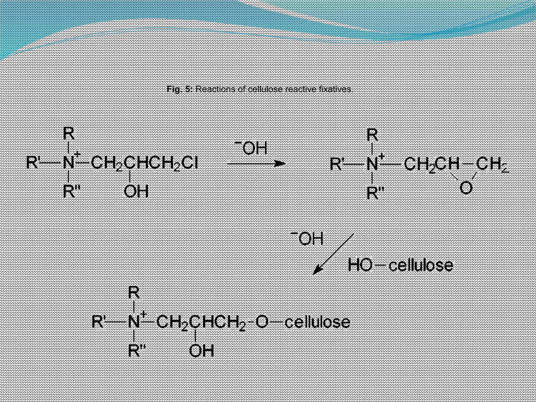 Fig. 5: Reactions of cellulose reactive fixatives.
 