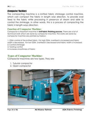 Knit Compacting Process Finishing manual fariha knit | PDF