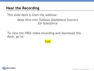 A Deep Dive into Tableau Dashboard Starters for Salesforce | PPTX