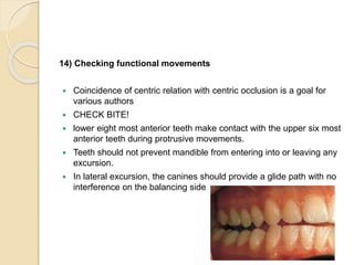 Lateral Excursion Interferences finishing and detailing in orthodontics | PPTX