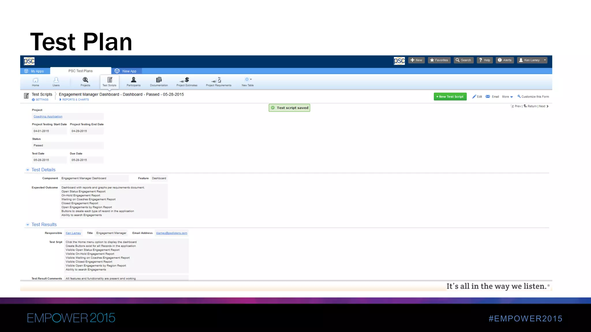 #EMPOWER2015
Test Plan
 