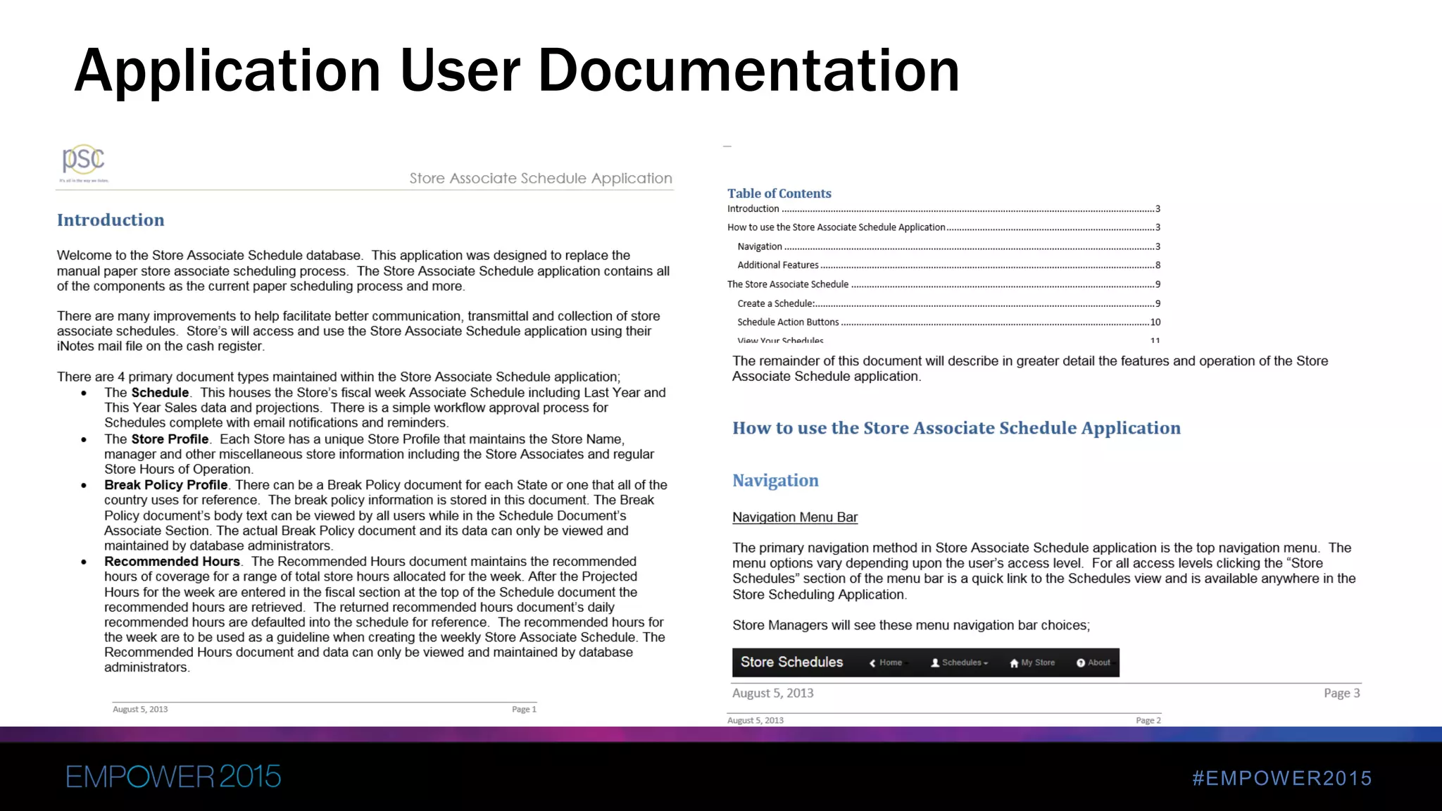 #EMPOWER2015
Application User Documentation
 