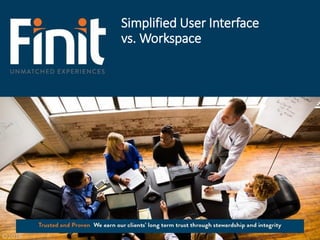 ©2016
©2016
Simplified User Interface
vs. Workspace
 