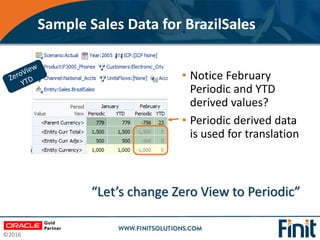 ©2016
Sample Sales Data for BrazilSales
• Notice February
Periodic and YTD
derived values?
• Periodic derived data
is used...