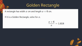 Exploring the Golden Ratio and Its Mathematical Components with ...