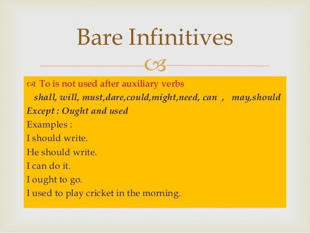 bare infinitive definition