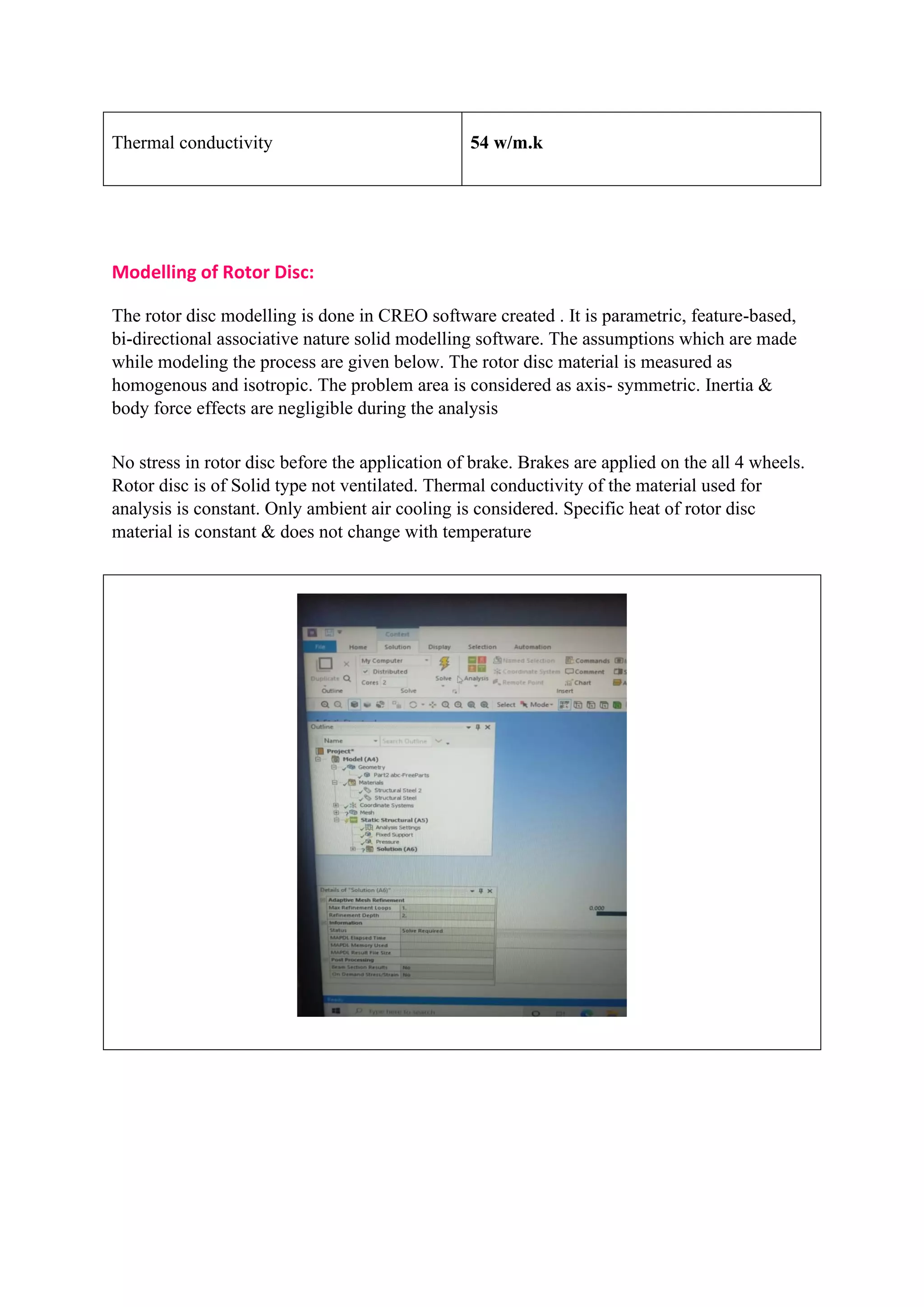 Finite element analysis of disc brake using ansys workbench software | PDF