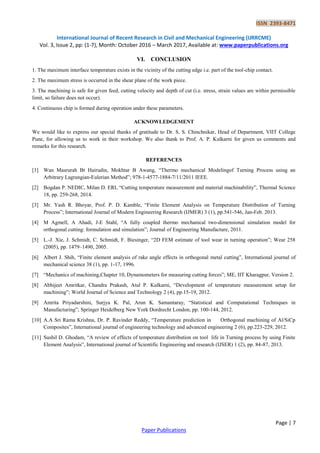 Finite Element Modelling of Chip Formation in Orthogonal Machining for ...