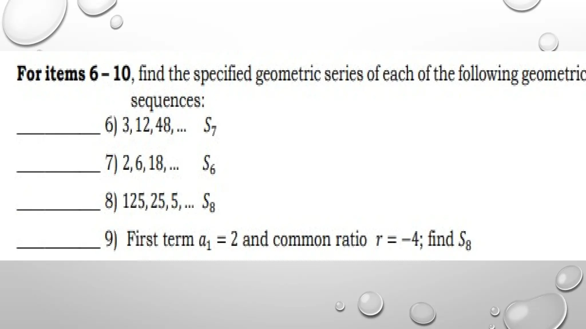 Finite geometric series lesson 2nd quarter