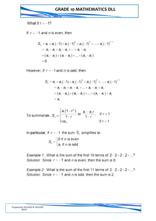 GRADE 10 MATHEMATICS DLL
Prepared by: RICHARD B. PAULINO
INRSF
 