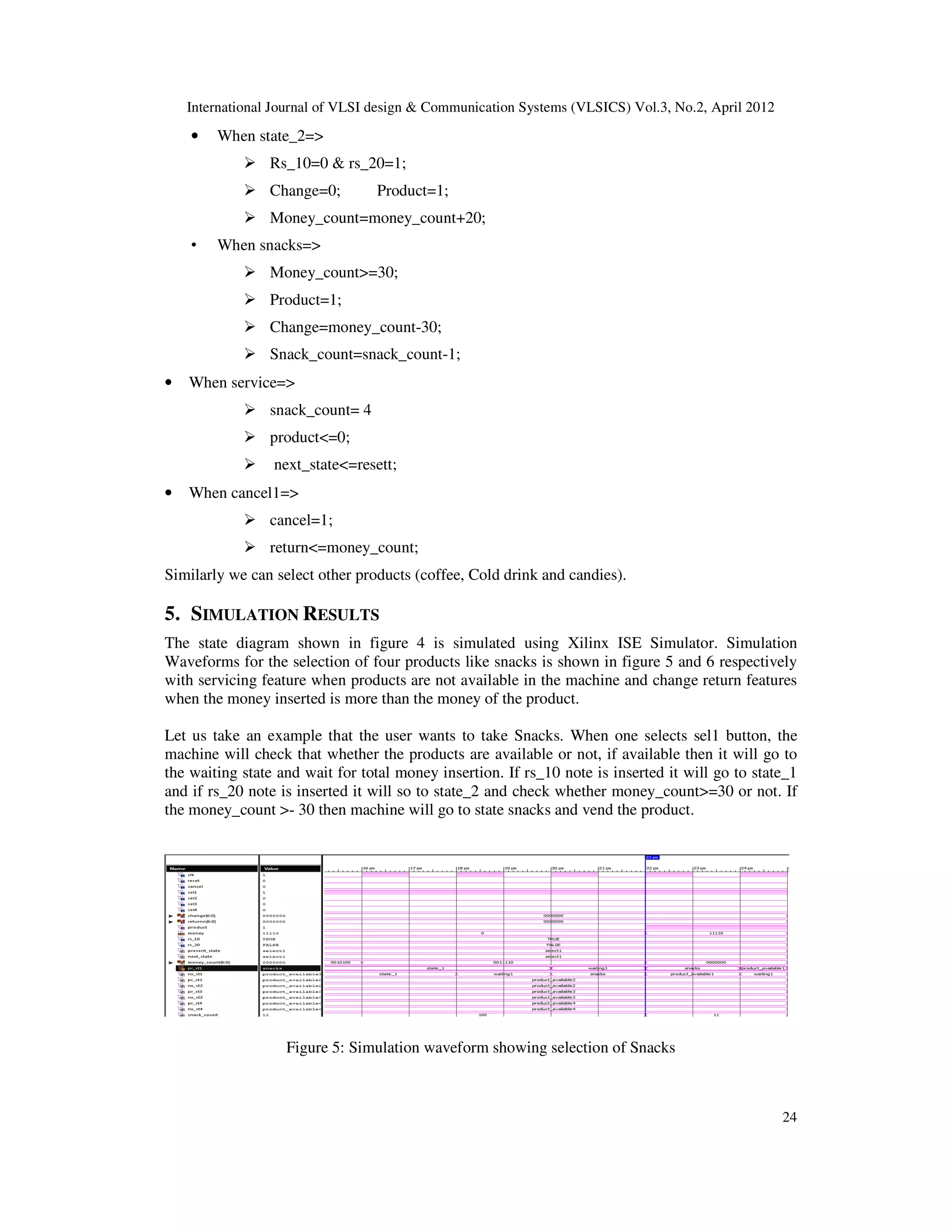Finite state machine based vending machine IEEE Paper | PDF