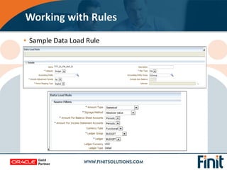 • Sample Data Load Rule
Working with Rules
 