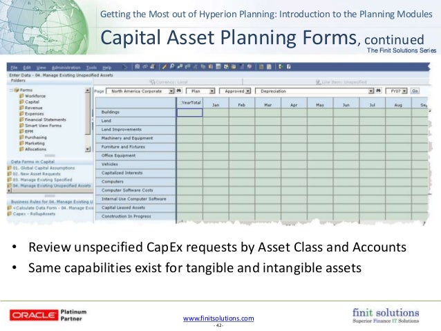 finit solutions getting the most out of hyperion planning intro t capex form