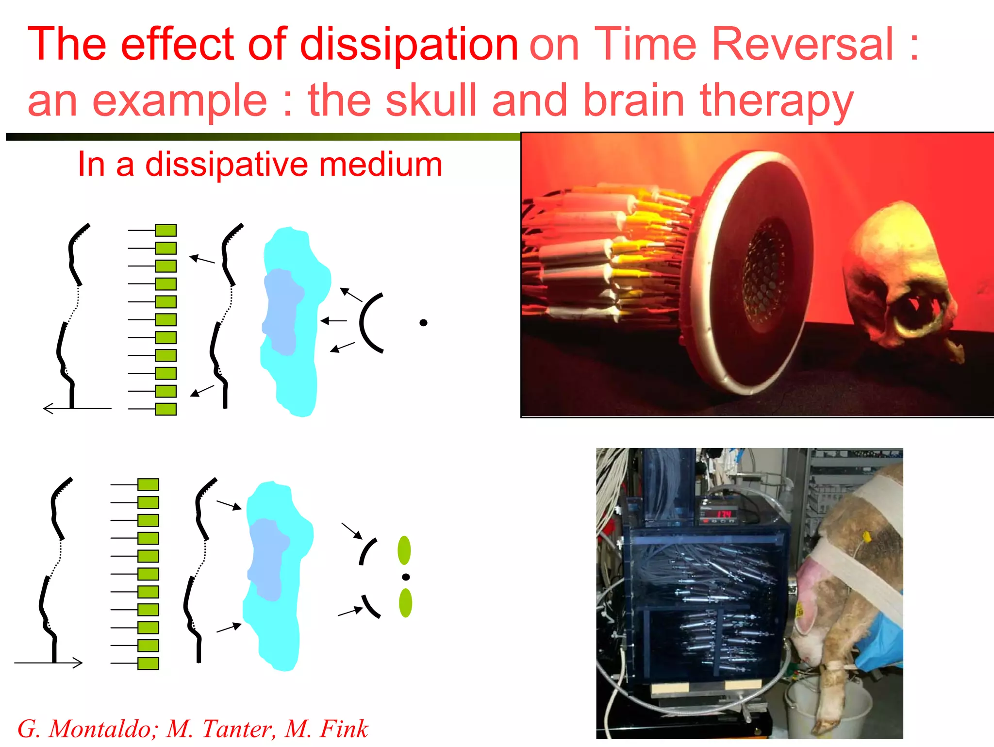 The effect of dissipation on Time Reversal :
an example : the skull and brain therapy
In a dissipative medium

G. Montaldo; M. Tanter, M. Fink

 