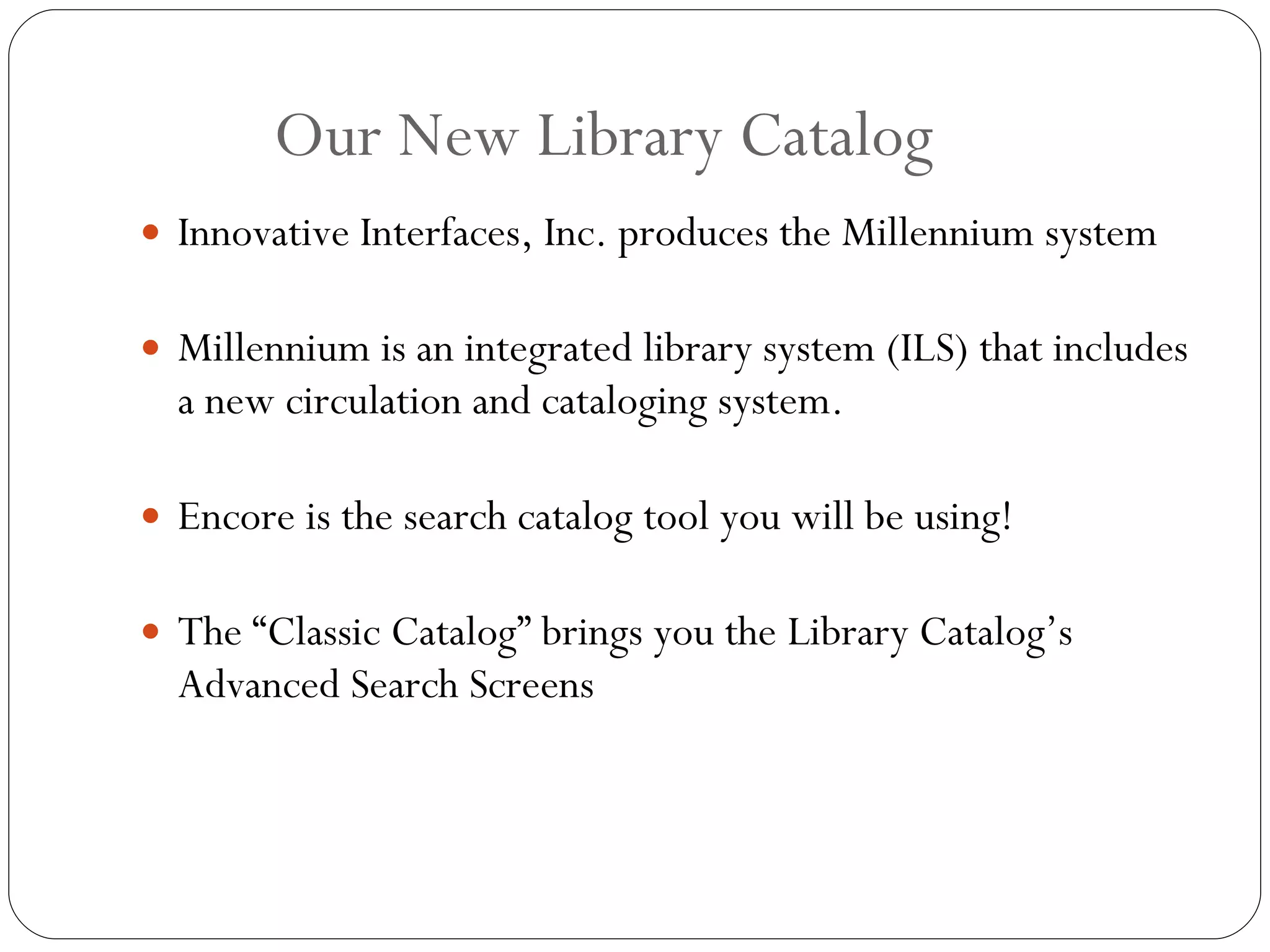 Finkelstein encore catalogrevised PPT Search