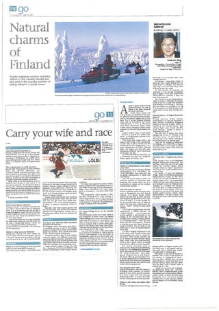 Interesting Spots in Finland - Straits Times Article