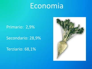 Economia
Primario: 2,9%
Secondario: 28,9%

Terziario: 68,1%

 
