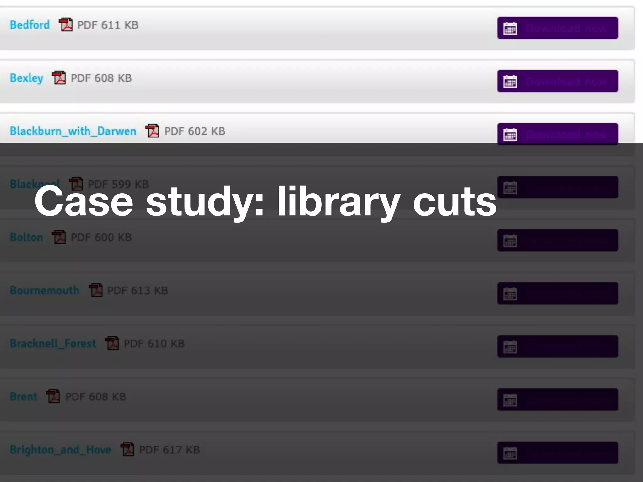 Case study: library cuts
 
