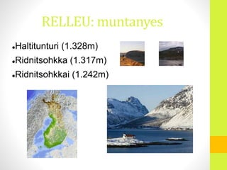 RELLEU: muntanyes
Haltitunturi (1.328m)
Ridnitsohkka (1.317m)
Ridnitsohkkai (1.242m)
 