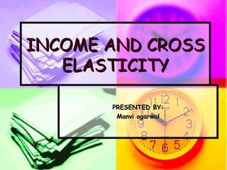 INCOME AND CROSS
ELASTICITY
PRESENTED BY:
Manvi agarwal

 
