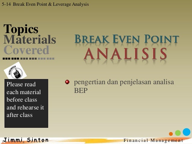 Fin Man 5 Break Even Point And Leverage Analysis