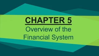 CHAPTER 5
Overview of the
Financial System
 
