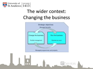 The wider context:
Changing the business
 