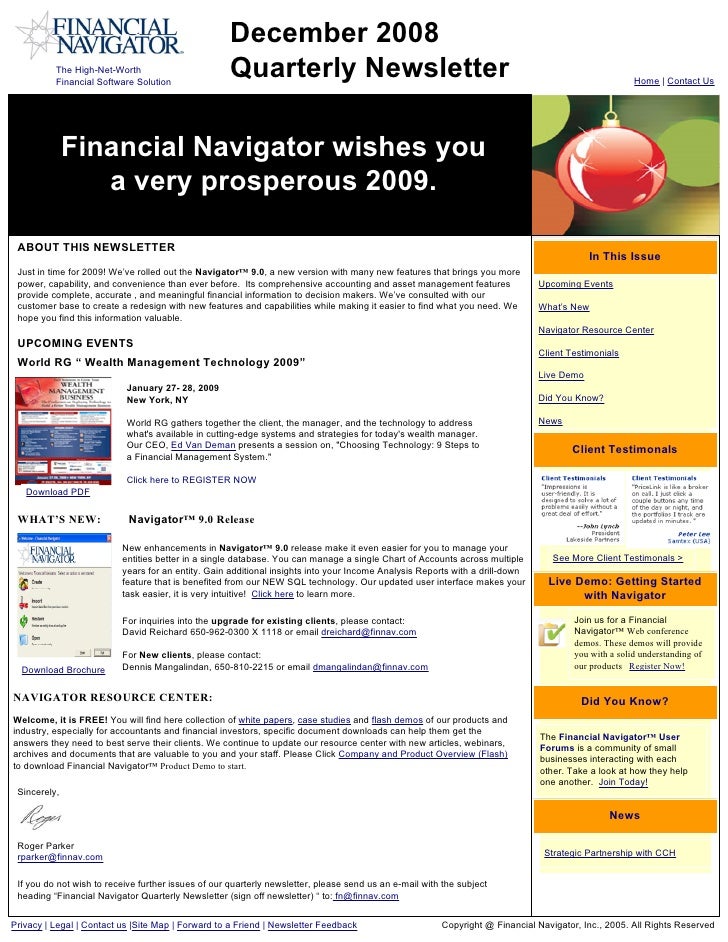 sample newsletter sample of a newsletter
