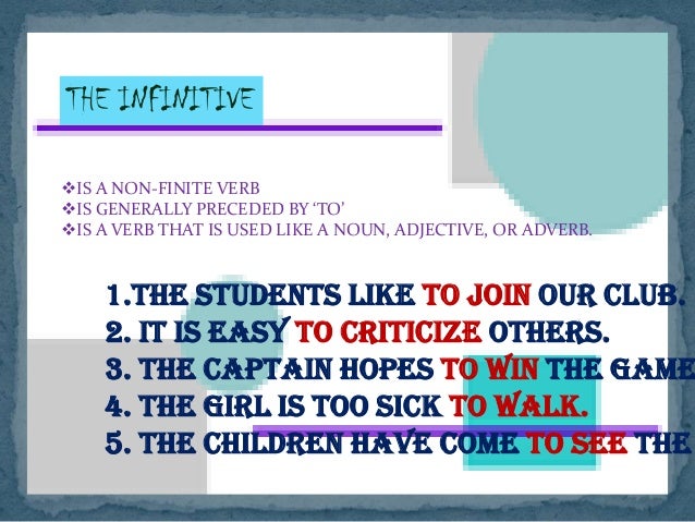finite and non finite verbs