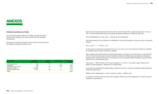 ANEXOS 
102 | REPORTE DE SOSTENIBILIDAD - AÑO FISCAL 2009 / 2010 
REPORTE DE SOSTENIBILIDAD - AÑO FISCAL 2009 / 2010 | 103 
Según el Grupo Intergubernamental de Expertos sobre el Cambio Climático (IPCC), un galón de diesel emite 10,1 Kg. de 
CO2. Con ello la empresa puede calcular sus emisiones de dióxido de carbono por hectárea de caña al año: 
59,25 Gal Diesel/ha/año x 10,1 Kg. de CO2 = 598,4 Kg. de CO2 emitido/ha/año 
Toda planta necesita de CO2 para elaborar sus carbohidratos a través de la fotosíntesis, tal como se muestra en la siguiente 
ecuación: 
6 CO2 + 6 H2O ---------> C6H12O6 + 6 O2 
En esta ecuación se observa que la proporción de CO2 y O2 es la misma, por lo cual el número de moles de CO2 absorbido 
por la planta es igual al número de moles de O2 liberado. 
Según Leegood (1993, Carbon Dioxide Concentrating Mechanisms), la eficiencia en el Uso del Agua en la caña (Planta C4) 
es de 2 a 5 g de CO2 fijado por Kg. de Agua Transpirada. Asumiendo que el 90% del agua que precipita es transpirada y 
tomando el valor medio de la eficiencia en el uso del agua (3.5 g de CO2 fijado/Kg. Agua Transpirada), se puede calcular la 
Absorción de CO2 por hectárea de cultivo: 
1300 mm/año = 13000 m3/ha/año x 0.9 m3 agua Transpirada/1 m3 x 103 l/m3 x 1 Kg. Agua/1 l Agua x 0.0035 Kg. CO2 
Fijado/1 Kg. Agua Transpirada = 40950 Kg. de CO2 Fijado /ha/año 
Por otro lado, por cada mol de CO2 Fijado se libera al ambiente un mol de O2, entonces la cantidad de oxígeno liberado al 
ambiente por ha/año sería: 
40950 Kg. de CO2 Fijado /ha/año x 1 mol O2/1 mol de CO2 x 44/32 = 56306 Kg. de O2 
En conclusión, el balance de emisiones del Fundo es negativo (-40351,6 Kg. de CO2 Fijado/ha/año): sus cultivos limpian el 
ambiente y a la vez emiten O2. 
Cálculo de emisiones en fundo 
Hasta el cierre de la gestión 2009-2010, el Fundo no contaba con equipos 
para hacer estas mediciones. Los cálculos siguientes han sido realizados 
indirectamente. 
Por ejemplo, en las labores de cosecha de caña, el Fundo consume un total de 
59,25 galones de diesel por hectárea por año. 
Labor agrícola Rendimiento 
máquina (h/ha) 
Potencia 
de tractor 
Gal petróleo/h Total consumo 
(Gal/ha) 
Labores agronómicas 
Cosechadora 
Remolque de chatas cañeras 
Transporte a ingenio 
Siembra (cada siete años) 
1,00 
2,00 
1,75 
0,29 Gal/t 
5,20/7 
105 
180 
180 
1,75 
13,20 
3,17 
3,17 
1,75 
26,40 
5,55 
23,20 
2,35 
TOTAL 59,25 
 