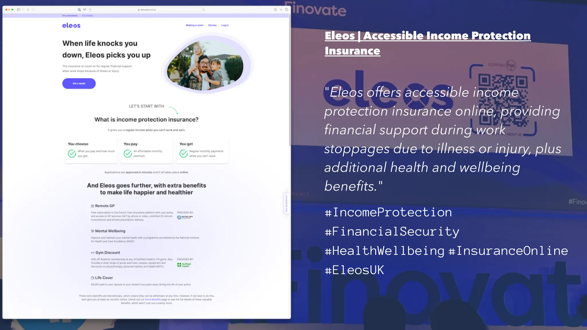 Eleos | Accessible Income Protection
Insurance
"Eleos offers accessible income
protection insurance online, providing
financial support during work
stoppages due to illness or injury, plus
additional health and wellbeing
benefits."
#IncomeProtection
#FinancialSecurity
#HealthWellbeing #InsuranceOnline
#EleosUK
30
 