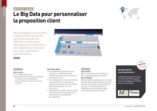 #FINOVATION 201414
SMARTDATA
MOVEN BANK
Le Big Data pour personnaliser
la proposition client
MoneyDesktop va permettre
à M...