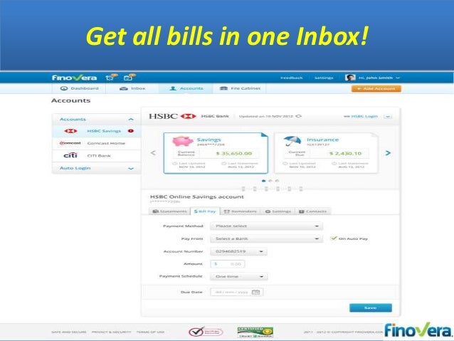 finovera online bill organizer online bills organizer