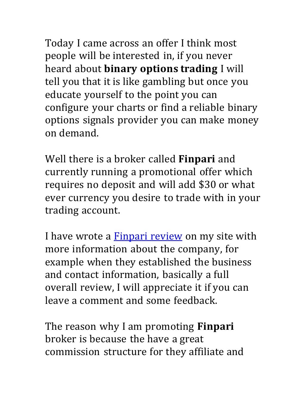 Finpari promo code