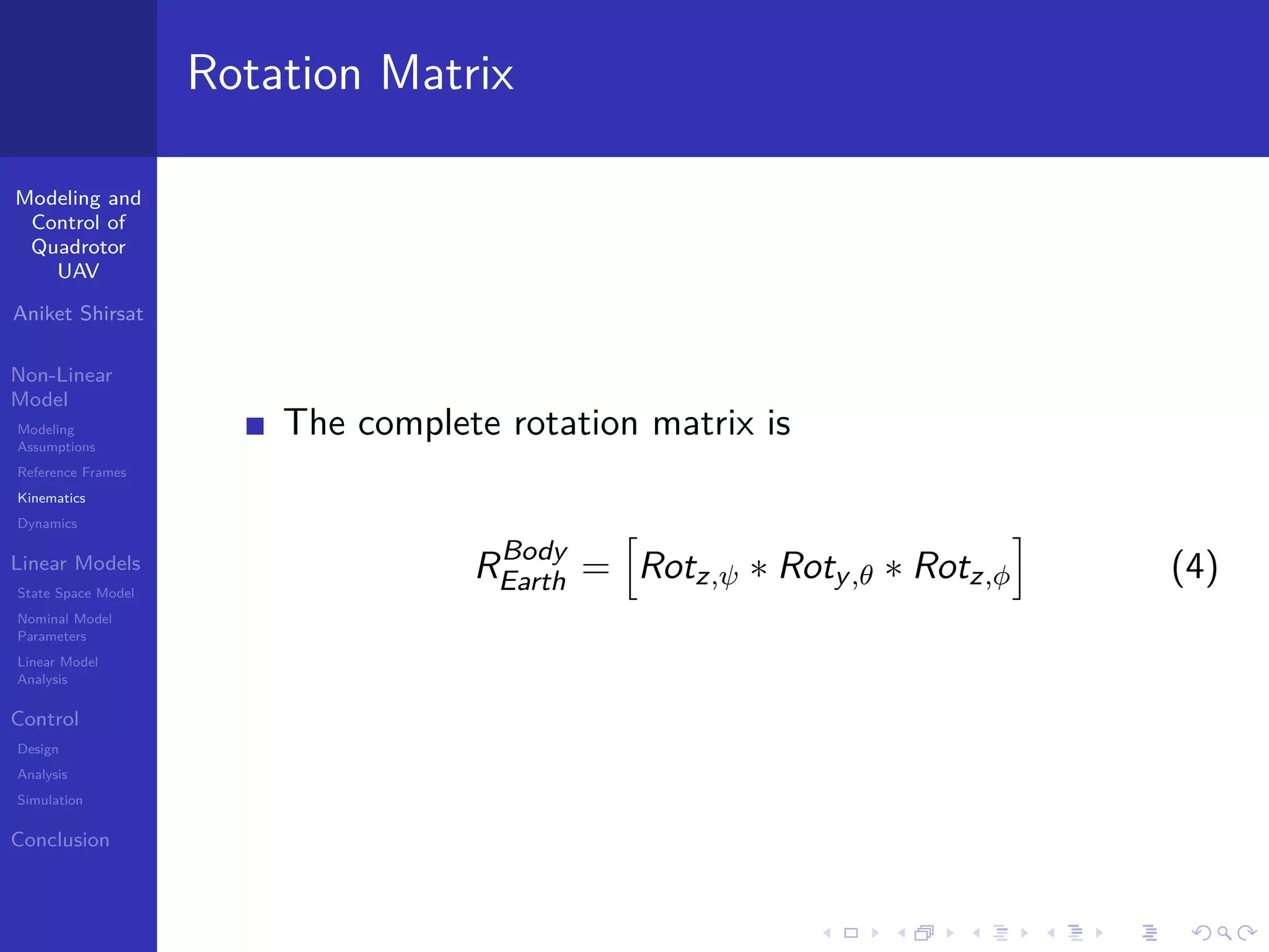 Modeling and control of a Quadrotor UAV | PDF