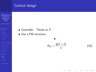 Modeling and control of a Quadrotor UAV | PDF