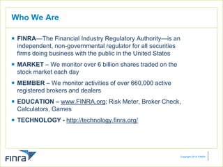 SplunkLive! Customer Presentation - FINRA PPT