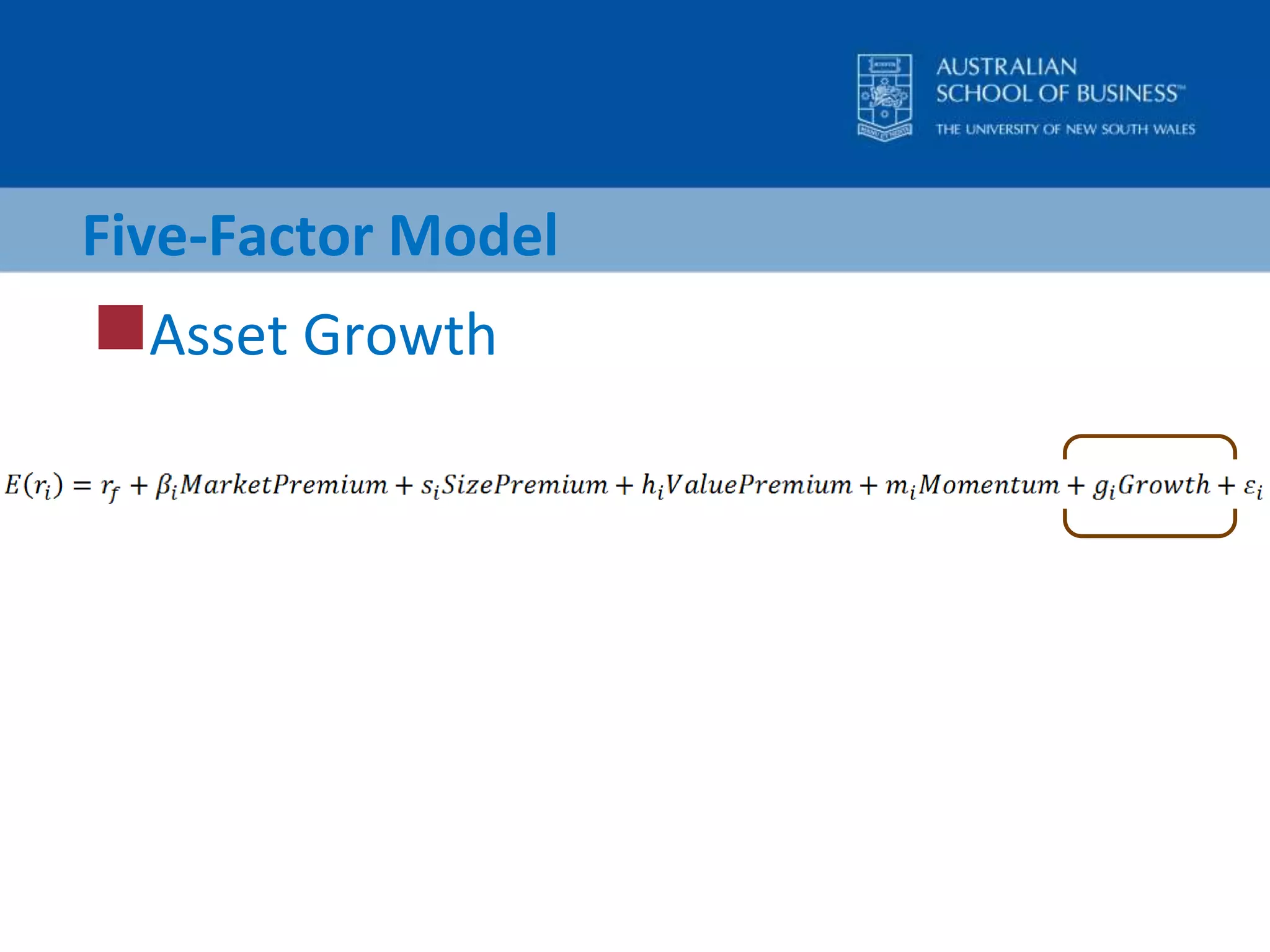 Five-Factor ModelAsset Growth