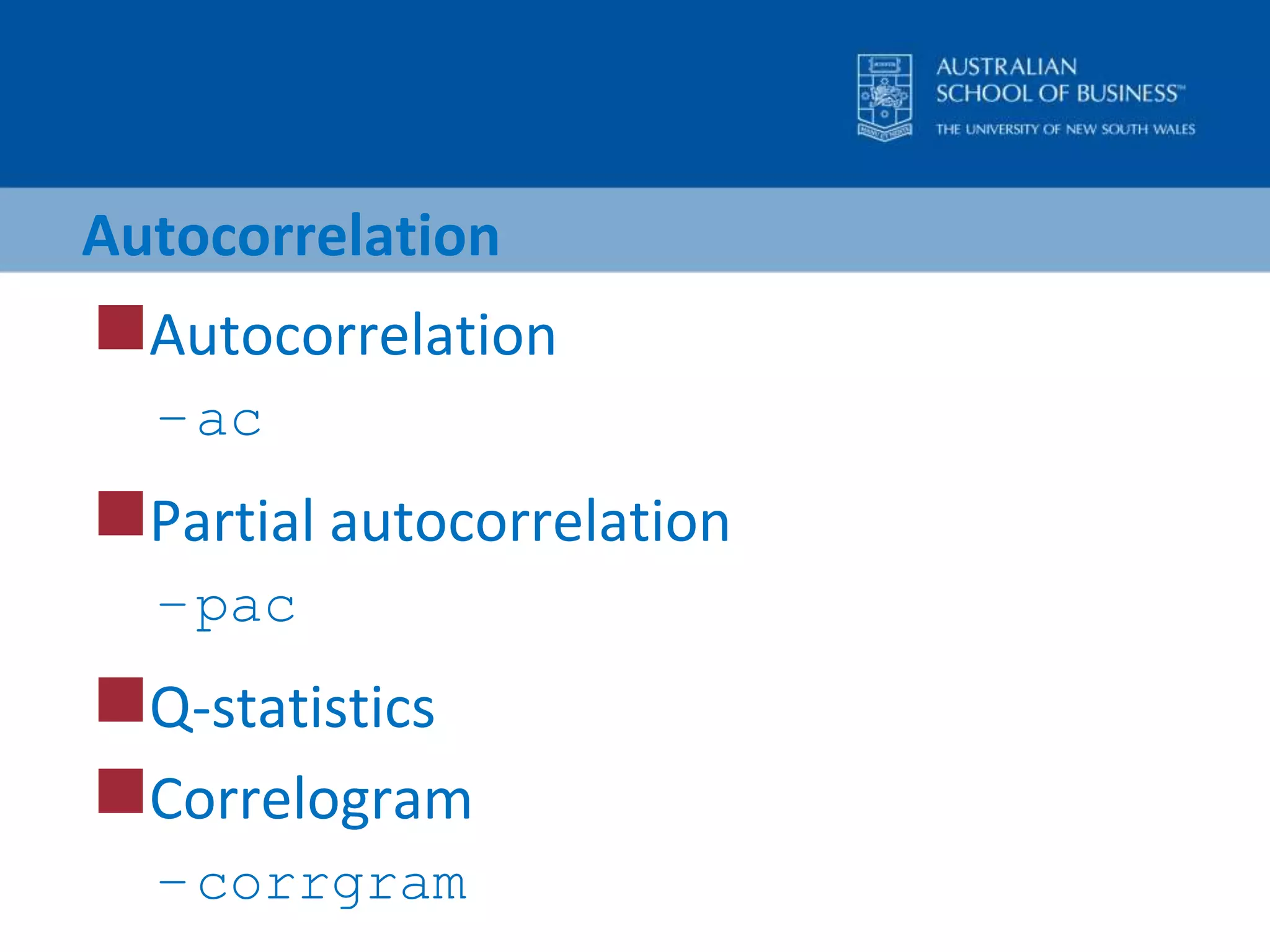 HeteroskedasticityWhite 1980Run regressionreg y xThe Het test right after running regressionhettestSave the residualpredict res, rPlot the residualsplot res xBibliographhttp://www.polsci.wvu.edu/duval/ps602/Notes/STATA/heteroskedasticity.htmhttp://web.missouri.edu/~kolenikovs/stata/Duke/class3.htmlhttp://www.stata.com/support/faqs/stat/panel.html