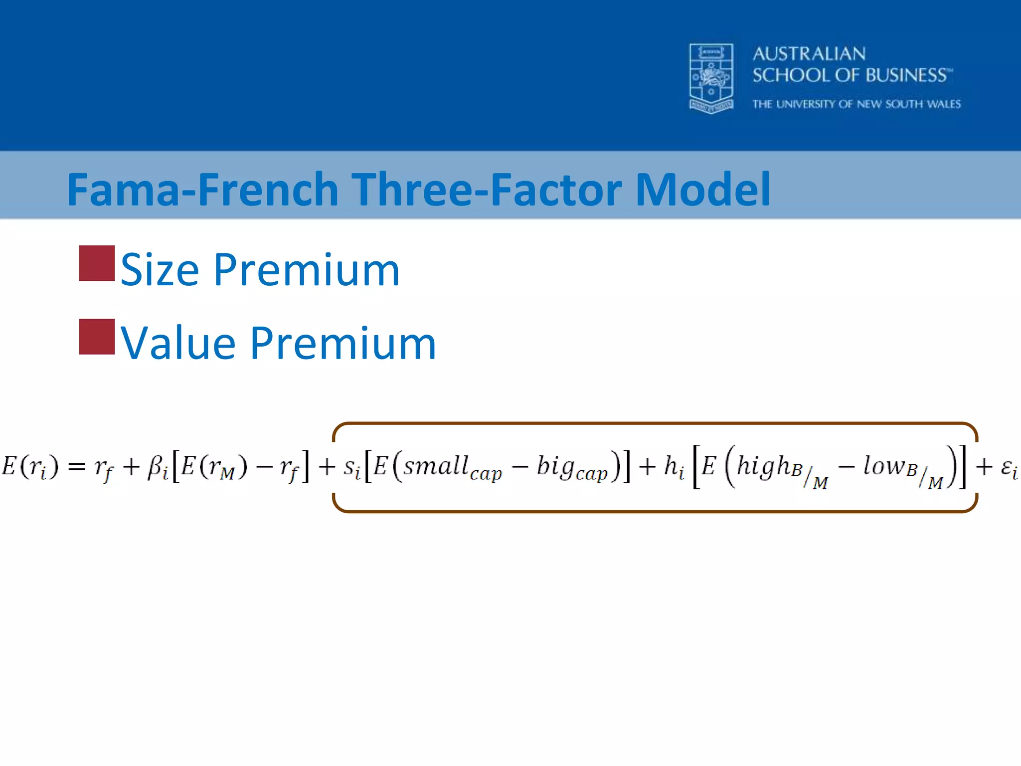 Fama-French Three-Factor ModelSize PremiumValue Premium