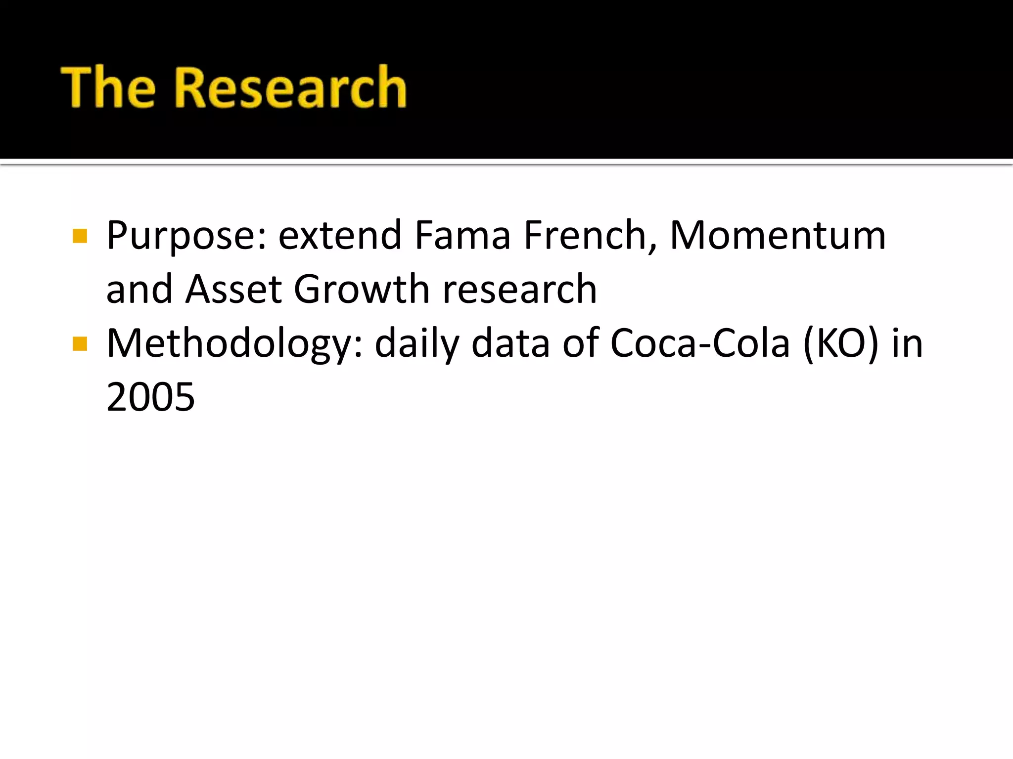 Asset growth effect is more important for small capitalization stocksEmpirical Research