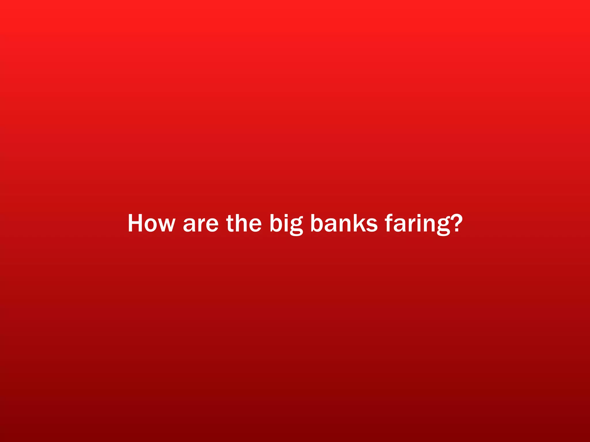 How are the big banks faring? 
