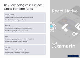 KpĞ Tpcµ¾«¾‰•pì •µ F•µøpc
Cä¾ìì-P«aøˆ¾ä³ Aááì
Rpacø Naø•ėp
JavaScript framework with near-native performance
Used by Facebook, Instagram, Shopify
F«Āøøpä
Google's toolkit using Dart, natively compiled apps
Used by Google Pay, Nubank, eBay Motors
I¾µ•c
Web-based hybrid app framework with HTML, CSS, JS
Used by MarketWatch, Sworkit, Untappd
Xa³aä•µ
C# framework compiling to native code
Used by Alaska Airlines, BBC Good Food, UPS
 